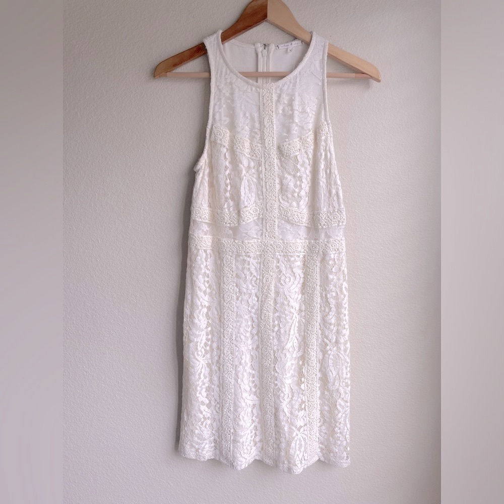 Willow & Clay Ivory Crochet Lace Sleeveless Nordstrom Dress NWT